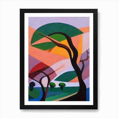 Ebony tree cubist art - cubist, print