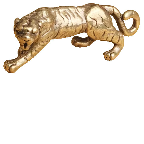 Tiger small ornament brass - tiger,