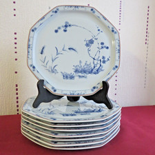 8 Dessert Plates In Limoges Porcelain Haviland Jardin Bleu Model