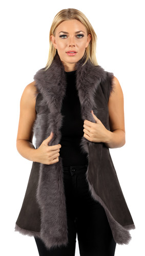 Women long luxurious - , grey