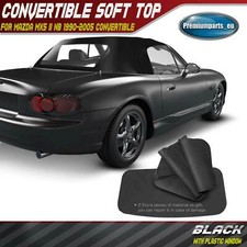 Black Convertible Soft Top for Mazda MX5 MK I II 1989-2005 with Plastic Window