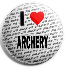 I Love Archery Pin Badge 3"