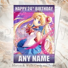 Sailor Moon birthday card. 5x7