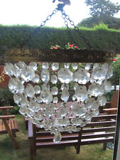 LARGE  LOVELY VINTAGE GILT BRASS  BAG BASKET CHANDELIER 27 cm x 27 cm