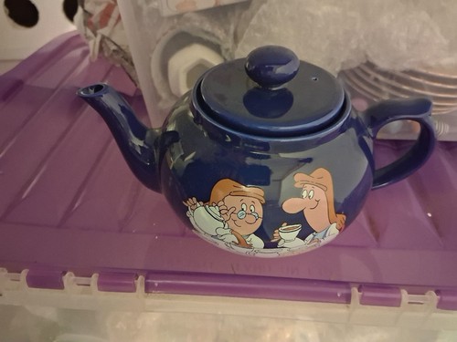 Tetley tea blue teapot - tetley,