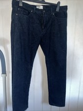 M&S Men's Navy Blue Colour Cords Trousers W36 Short (30”) Slim Fit