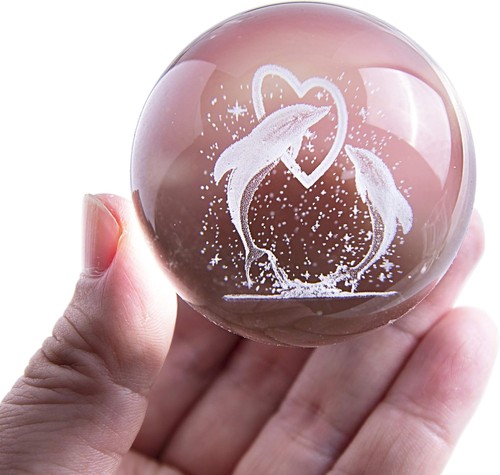 Dolphin crystal ball with - crystal,