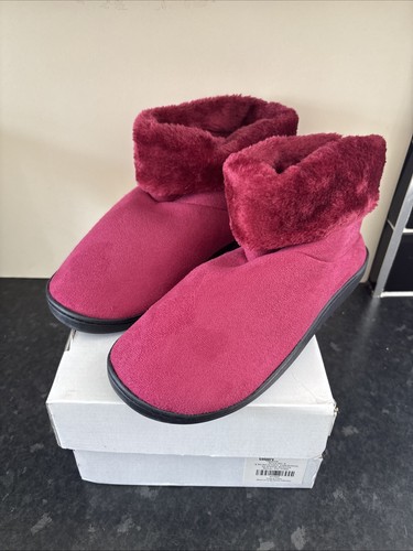 Ladies slipper boots burgundy - boots,