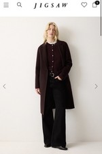 Jigsaw Double Faced Tailored Coat Wool Size 10 / 12 