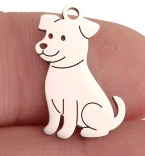 Dog necklace silver stainless - dog,