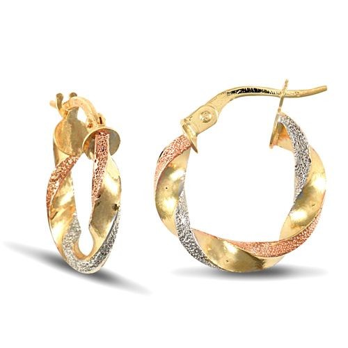 Creole earrings 9ct gold - earrings, 3