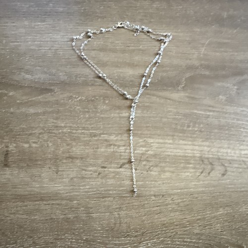 Silver tone drop lariat - silver, y-drop