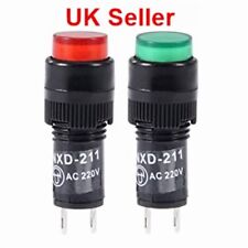 Neon Indicator Lamp Red Or Green 220/240 Volt 10 mm Chassis Or Panel Mount 