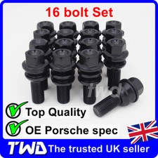 16x BLACK WHEEL BOLTS -