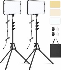 2x LED Video Light Kit Tripod