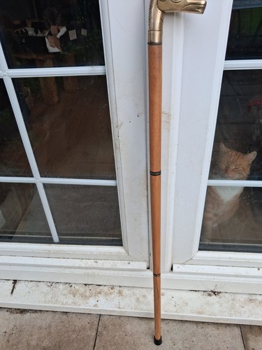 Brass horse head walking stick - brass,