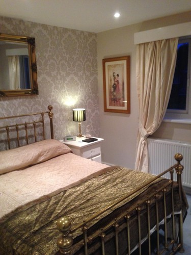 Antique brass double bed frame - double,