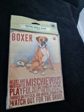 Tan And White Boxer Dog Metal