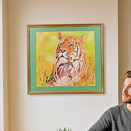 Framed original tiger painting - framed,