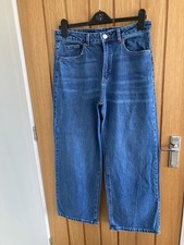 Marks And Spencer Blue, Wide Leg Jeans. Size 12S