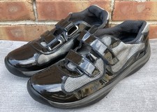 🔥 Prada • America’s Cup • 4P0723 • Black Leather & Mesh Shoes • Men Sz US 7.5