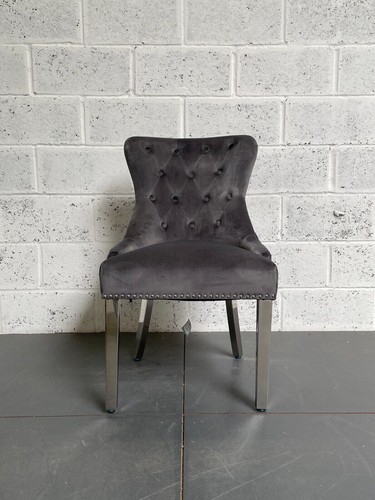 Theo velvet dining chair metal