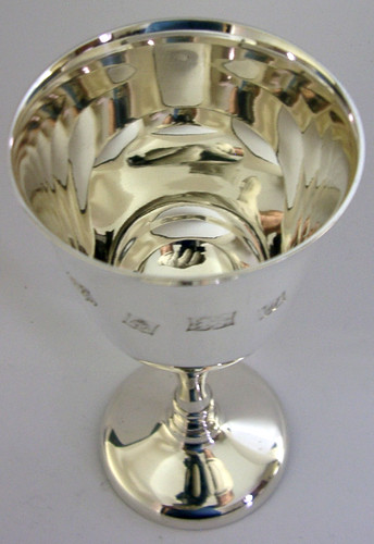 Sterling silver wine goblet - silver,