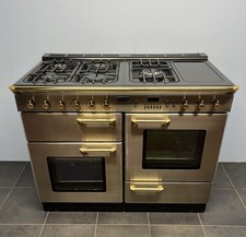RANGEMASTER 110 CM?FULL GAS (LPG)?RANGE COOKER IN STAINLESS STEEL & GOLD TRIM.