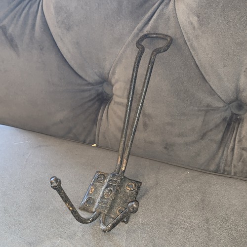 Antique iron triple coat hook - triple,