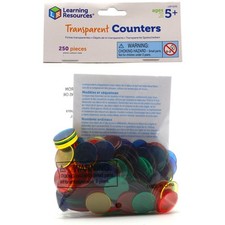 Learning Resources Counters Round Transparent 2cm in 6 colours Set of 250 5+ yrs