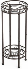 2-Tier Tall Metal Plant Stand, Bronze, 70x30cm, Indoor/Outdoor, Anti-Rust, Easy