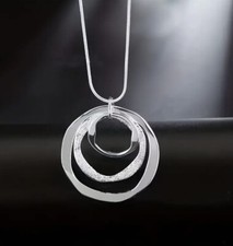 Womens Necklace Silver Long Pendant Necklace Adjustable Fashion Boho