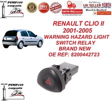 HAZARD SWITCH FOR RENAULT CLIO 2001-2005 WARNING LIGHT  RELAY BUTTON  8200442723