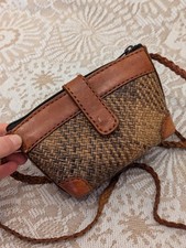 Leather Rattan Mini Bag Womens