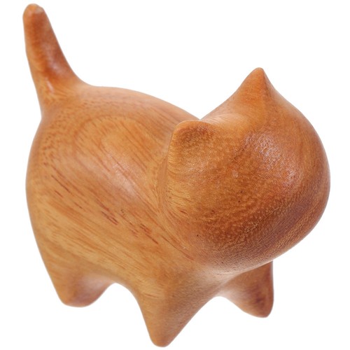 Carved wooden cat - wooden,