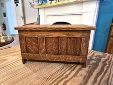 Vintage oak wooden - chest,