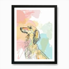 Pastel Saluki Dog Pastel