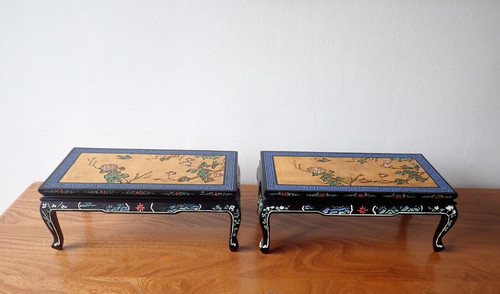 Pair chinese lacquered - pair,