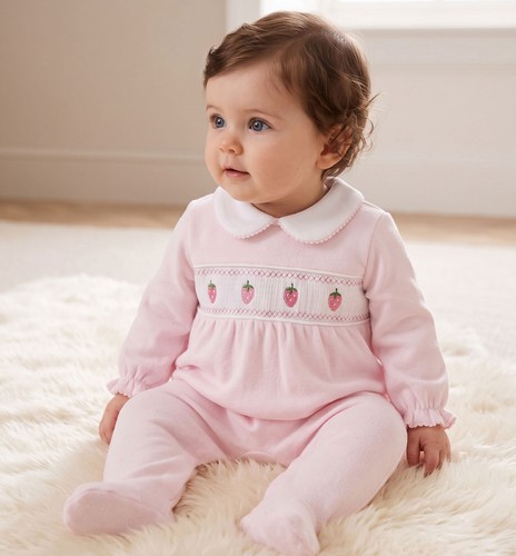 Baby girl velour - velour, sleepsuit