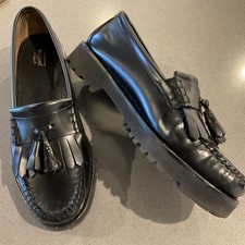 Black Womens Weejuns with Tassle and Lug Sole Loafers