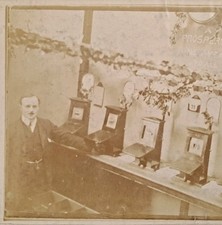 Unidentified Railway Block Instruments/ Signal Box? Xmas 1910 RP Real Photo A64