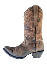 Corral Mexico Women's Genuine Brown Soft Leather Cowboy Western Boots - US 7