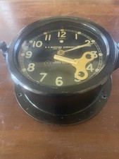 Chelsea US Maritime Commision Ship's Bell Deck Clock WWII w/ Key WWII