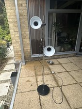 Vintage 1980s Double Spot Floor Lamp In Black And Chrome By BHS