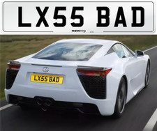 Private Cherished Number Registration Plate - LX55 BAD - On retention & fee paid