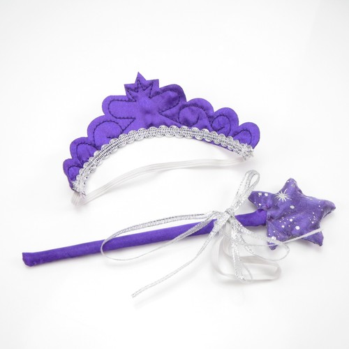 Purple crown wand set - &,