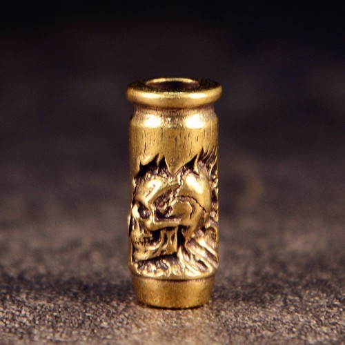 Skull cross bullet brass - brass, knife