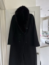 River Island Long Coat with Faux Fur Collar Size 10 Brand New With Tags