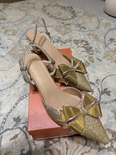 Gold sparkly rhinestone - rhinestone, bow