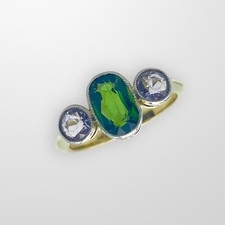 Gold Ring Oval Tsavorite
